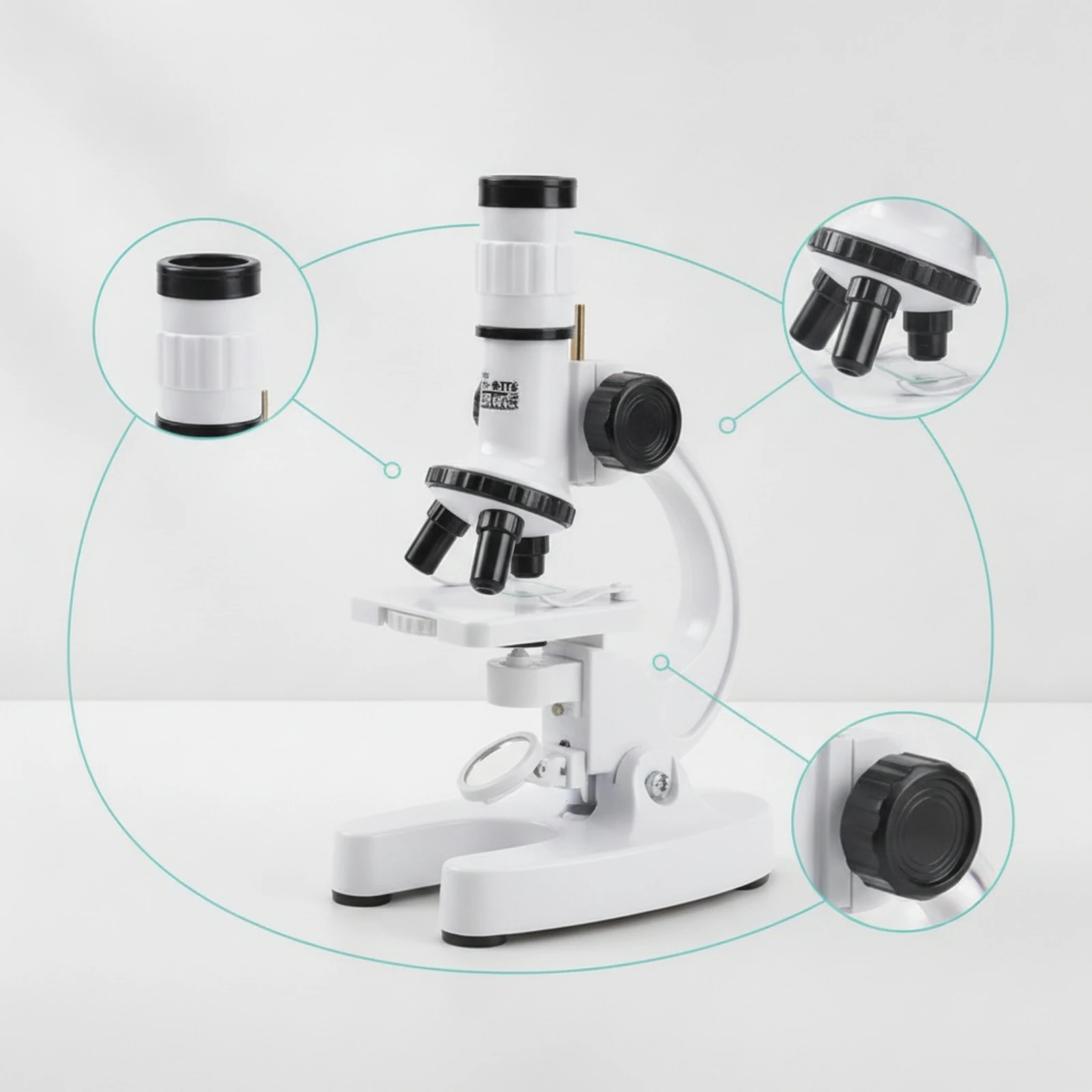 Microscope with Light STEM Desktop Microscope Toy LED Compact for Students, Home, Classroom
