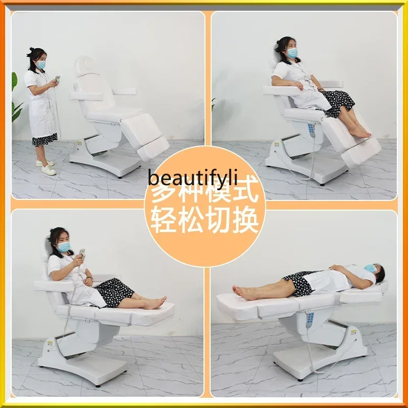 

smt14 New Arrivals Beauty salon special intelligent lifting beauty bed hairdressing, facial grooming bed eyebrow tattooing chair