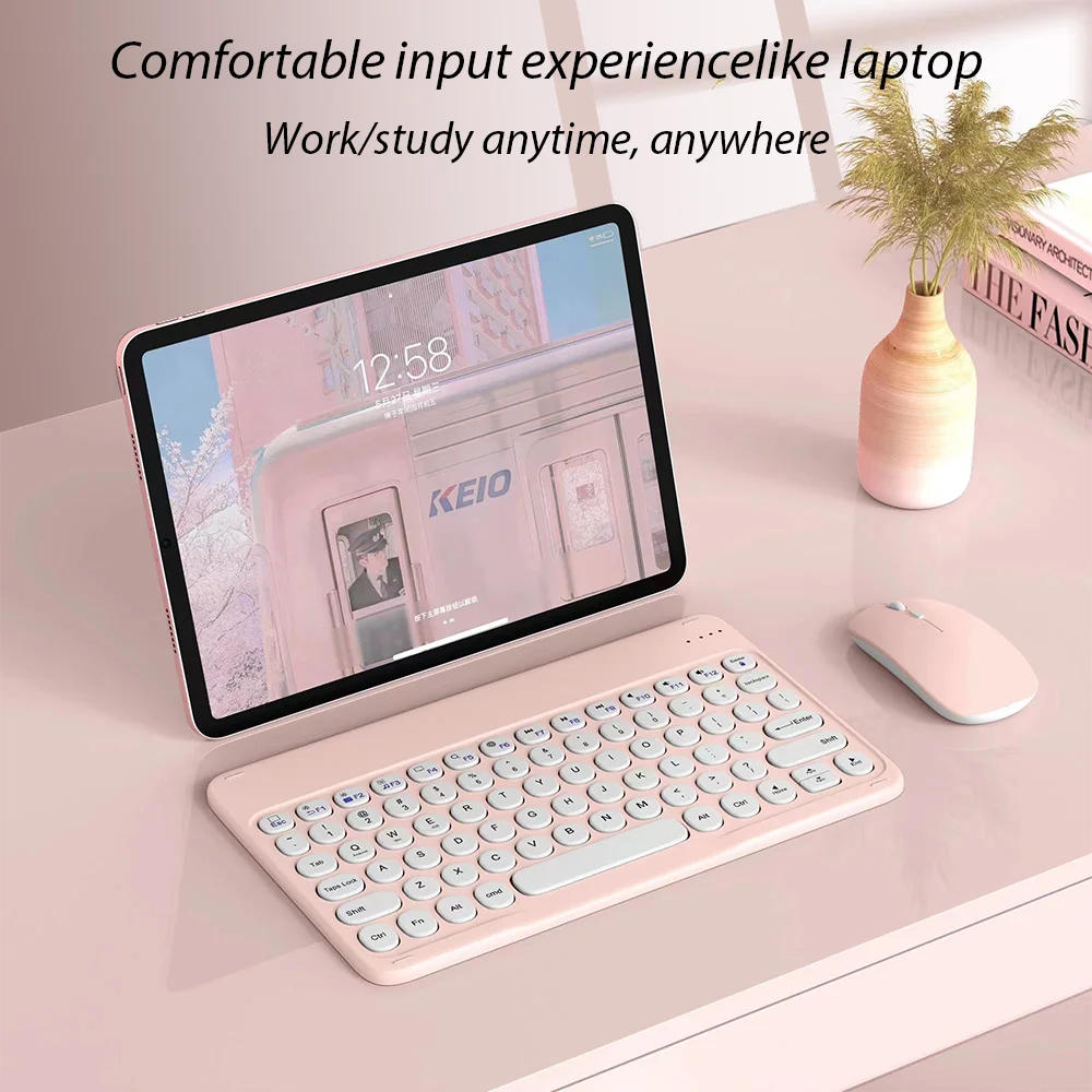  بالعربية  بلوتوث لوحة المفاتيح والماوس لنظام iOS أندرويد ويندوز التعميم keycap المحمولة رقيقة جدا Teclado ل ماك باد الهاتف الخليوي