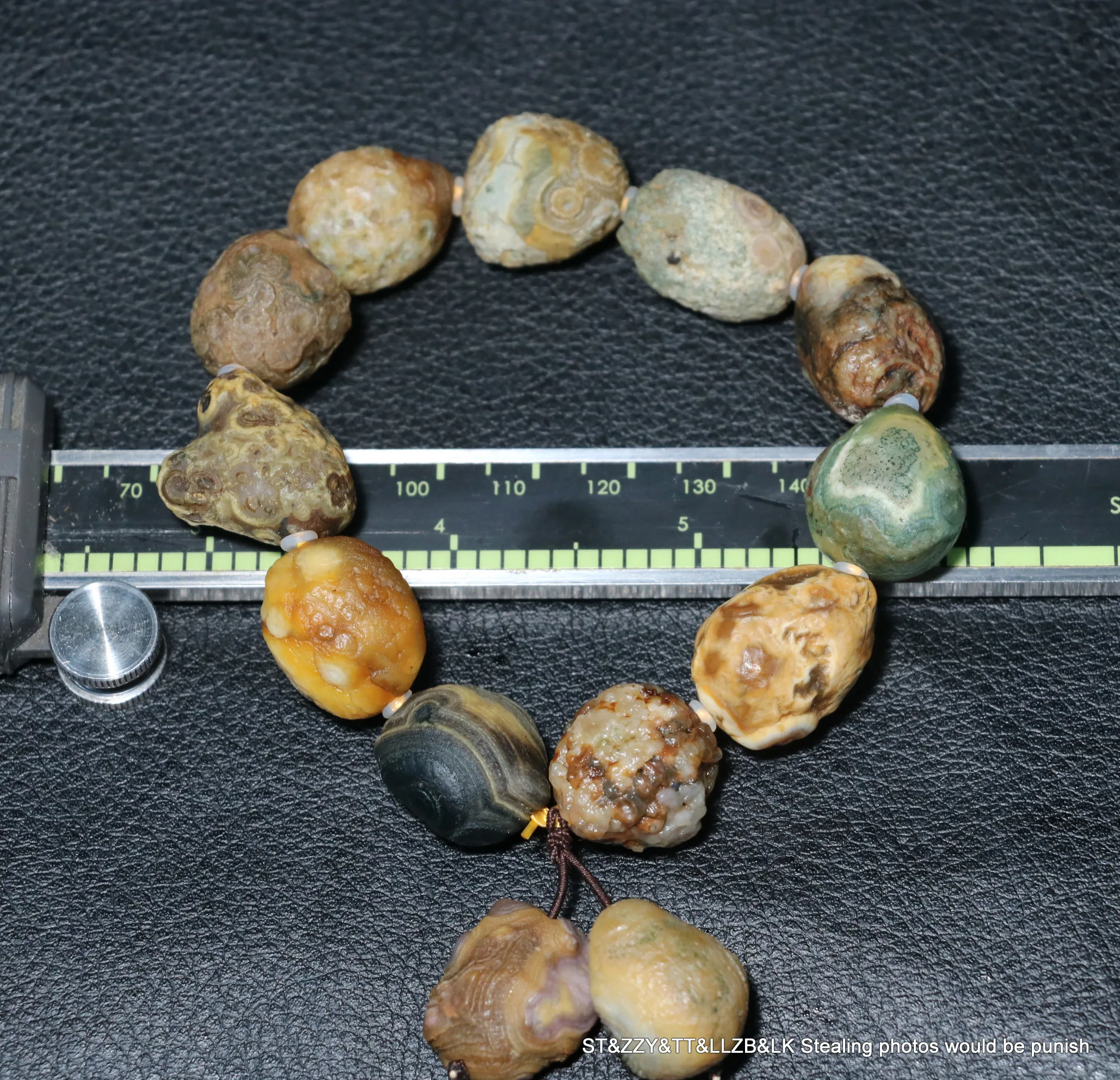 A Treasure Magic Power Cool Appearance Alashan Desert Agate Natural Eyes Bead Amulet Big Bracelet Bangle Timestown UPQ0615A02