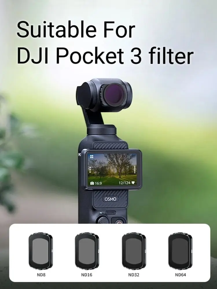 DJI OSMO POKET3 UV Magnetische Filter Kit UV CPL ND8/16/32/64 NDPL Zwart Zachte Filter set Camera Lens Drone Accessoires - afbeelding 2