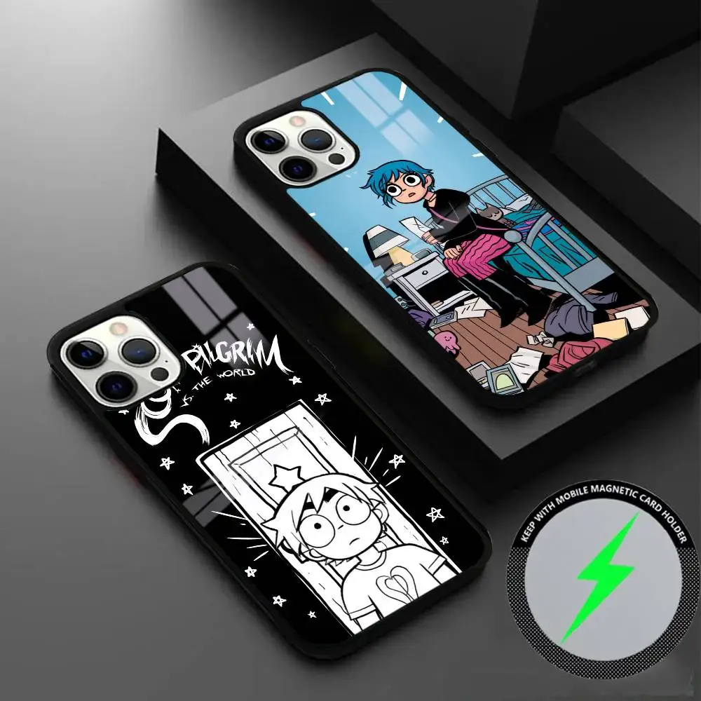 

S-Scott P-Pilgrim Phone Case For IPhone 16 15 14 13 12 11 Pro Max Plus Mini Magsafe Mirror Wireless Magnetic Cover