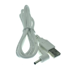 Enchufe adaptador de corriente CC, convertidor USB a 3,5x1,35 Mm 3,5*1,35mm negro en forma de L, toma de ángulo recto con Cable conector de Cable 1m blanco