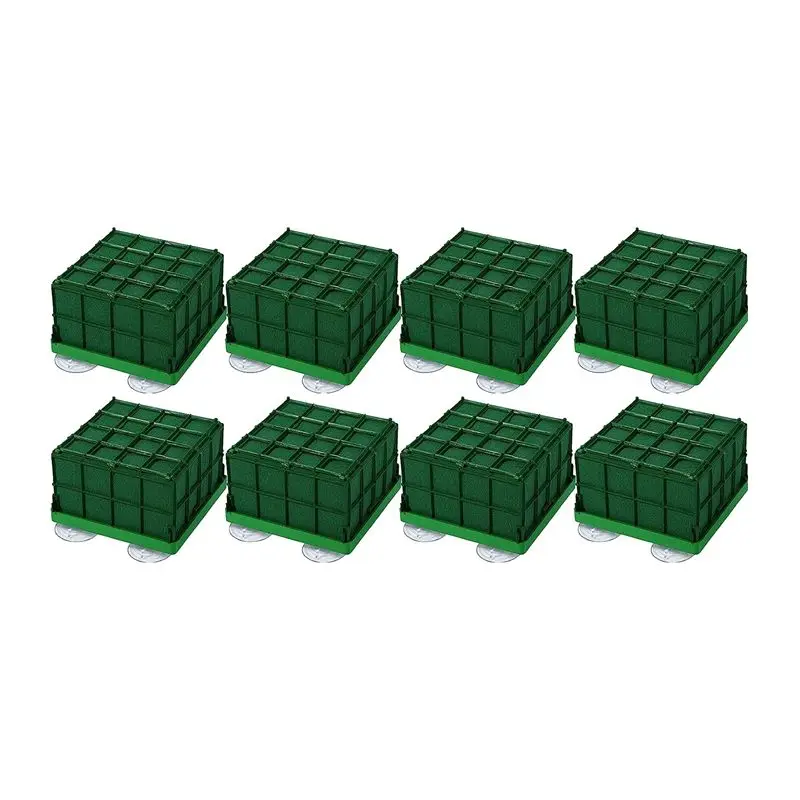 A32I 8 Pieces Cage Floral Foam for Flowers Square Floral Foam Cage Flower Holder with Floral Foam for Flowers Cage
