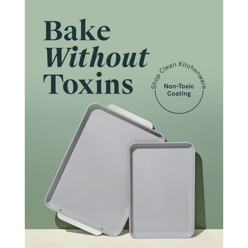 Non-Stick Ceramic Baking Sheet Duo - Naturally Slick Ceramic Coating - Non-Toxic, PTFE & PFOA Free