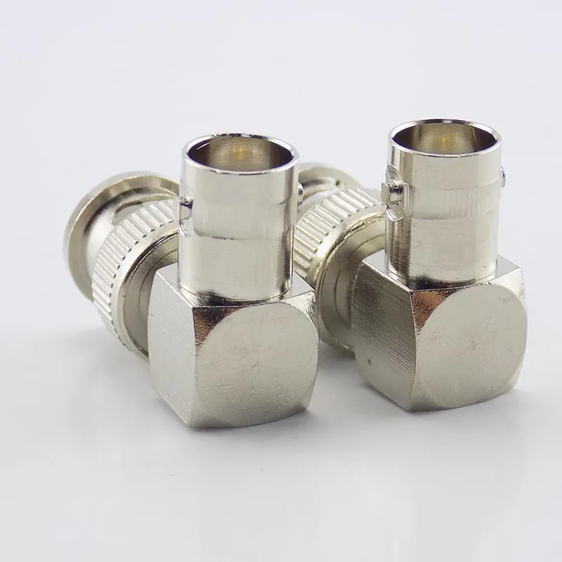 2 Stuks Bnc Mannelijke Connector Adapter L-Vormige Haakse Bnc Vrouwelijke Jacks Adapter Voor CCTV Beveiliging Video Surveillance Systeem