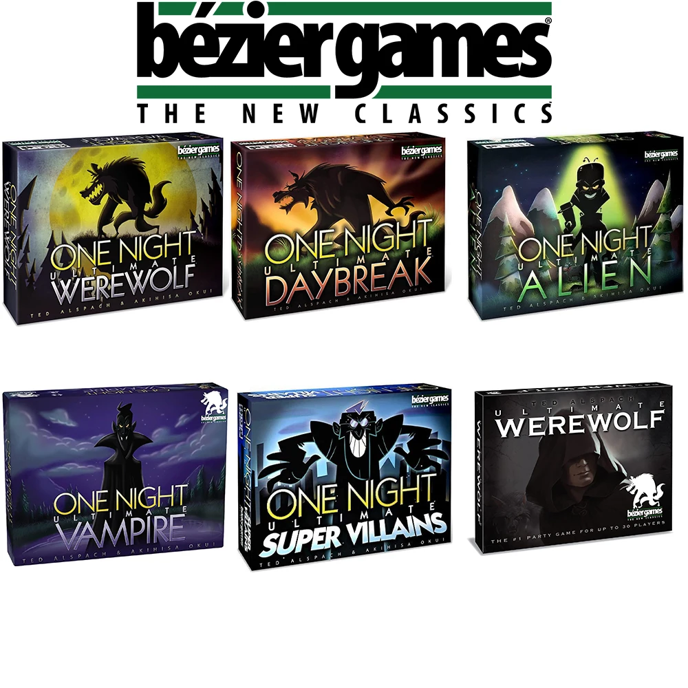 

One Night Ultimate Werewolf Fun Party Карточная игра Daybreak Super Villains Revised Vampire Alien Edition Скрытые роли Удаление