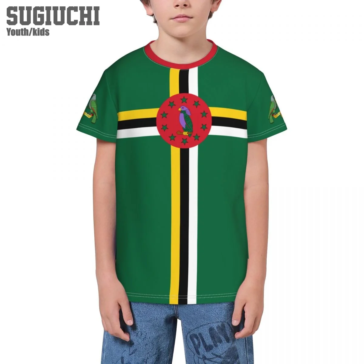 Custom Name Number Dominica Flag Emblem 3D T-shirts For Kids Youth Boy/Girl Tees Soccer Football Fans Gift T shirt