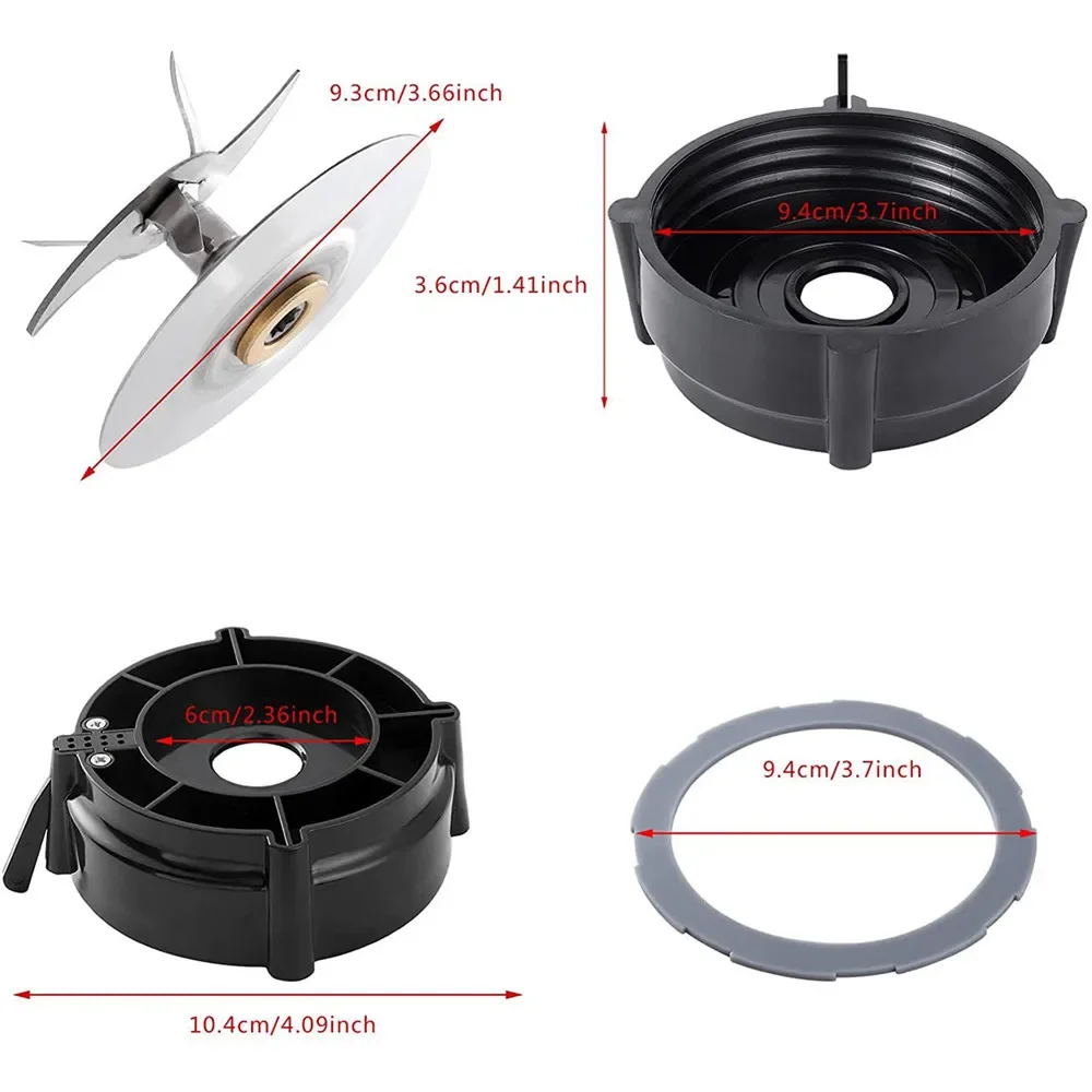 Replacement Ice Pick Blade O Sealing Ring Black Base 6-Blade 1200w Juicer Parts for Oster Pro 1200 Blender - view 2