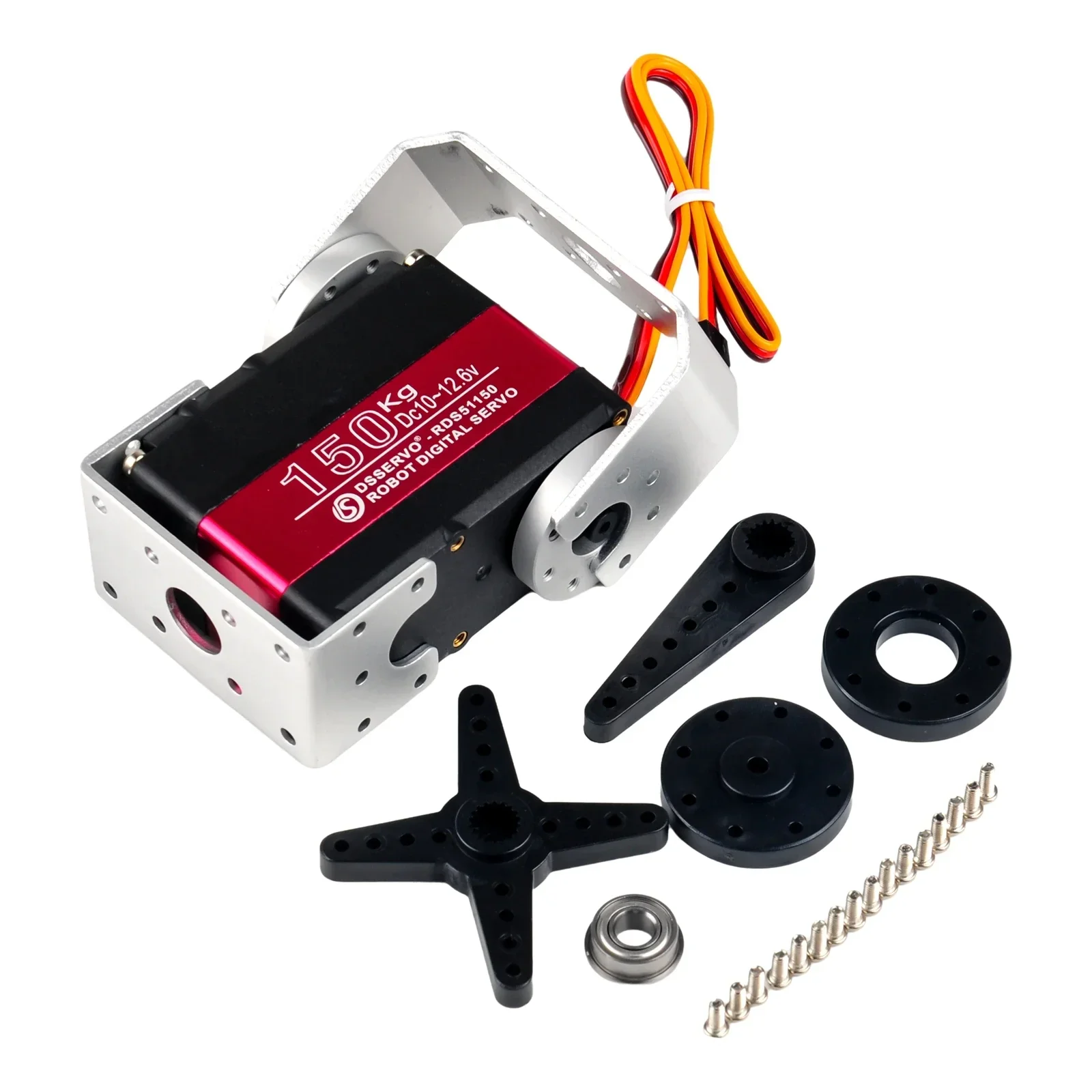 4PCS RDS51150 150KG Servo digitale ad alto coppia Servo robotico in metallo a doppio albero con staffa di montaggio a U 12V ad alta tensione per robot