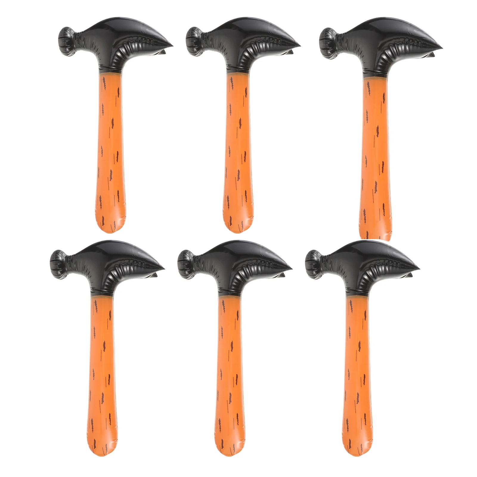

6Pcs Blow Up Hammer Inflatable Wood Grain Mallet for Children's Coordination Development Party Decor Pool Fun Inflatable Tools
