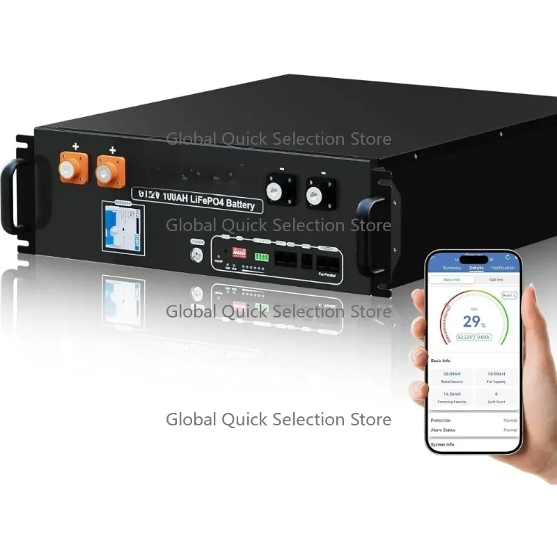 

48V 100Ah LiFePO4 Lithium Battery Bluetooth Solar Storage UL1973 UL9540A CEC Listed 5120Wh Server Rack Home Backup Power