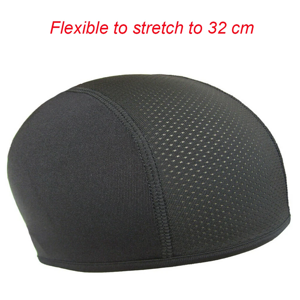 Quick Cycling Caps Black Sports Running Motorcycle Helmet Inner Liner Beanie Caps Moisture Wicking Cooling Outdoor Sport Hat