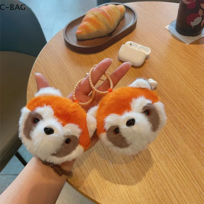 Mini criativo vaca moeda bolsa mini fone de ouvido saco de armazenamento de pelúcia dos desenhos animados mini carteira presentes da menina