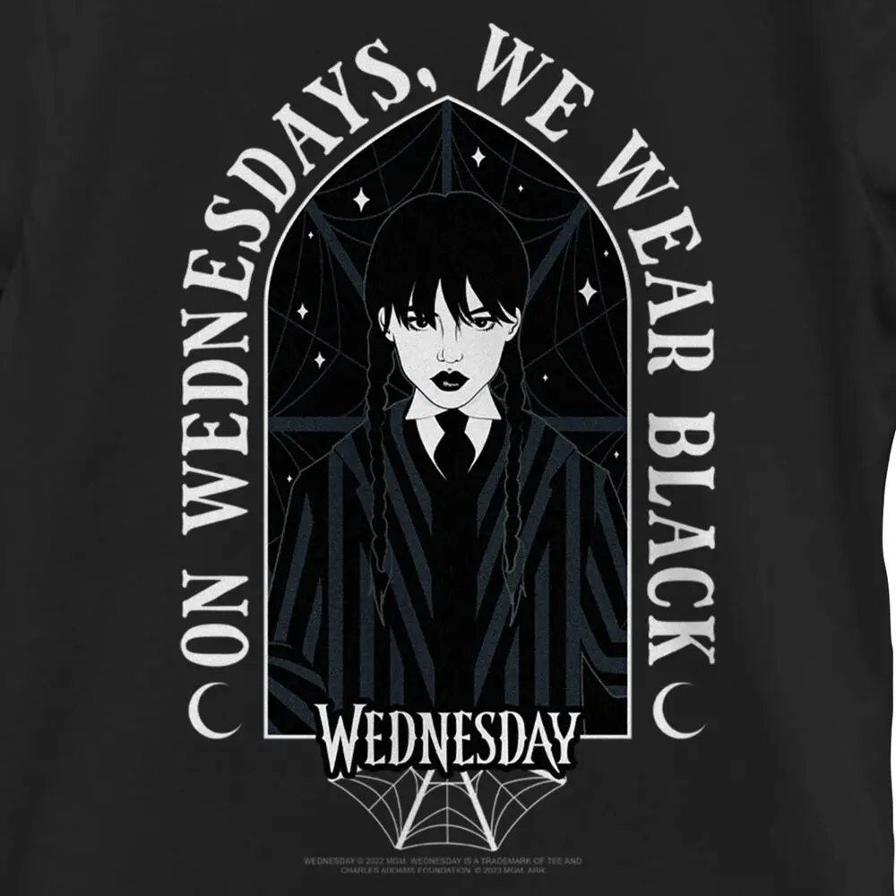 Girl's Wednesday We Wear Black Portrait T-Shirt