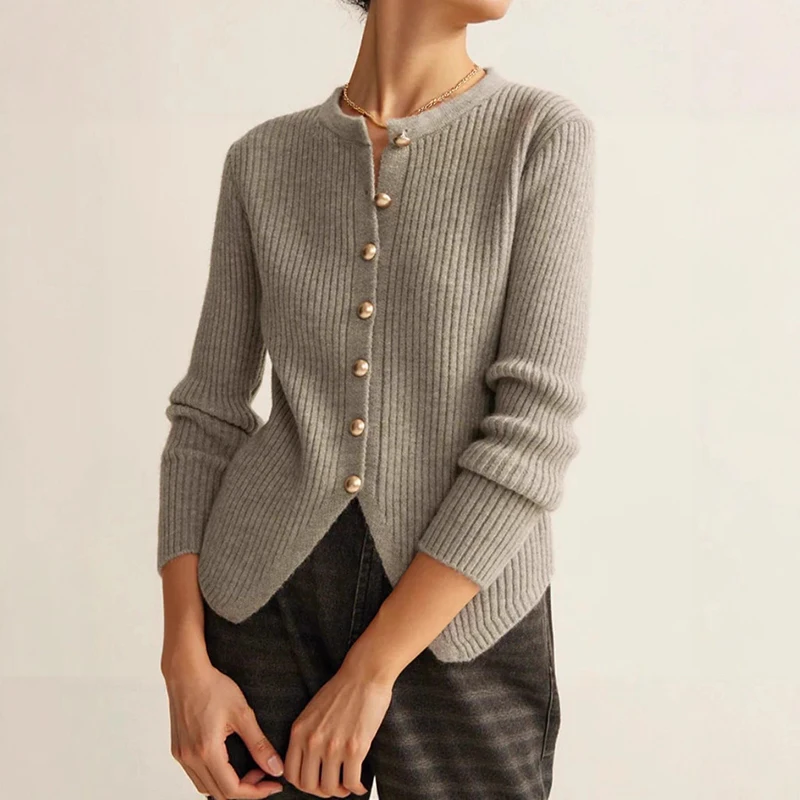 

Tornova Autumn Winter Long Sleeve Sweater Cardigan For Women O neck Solid Cardigan Top Slim Buttons Female Elegant Knitted Coat