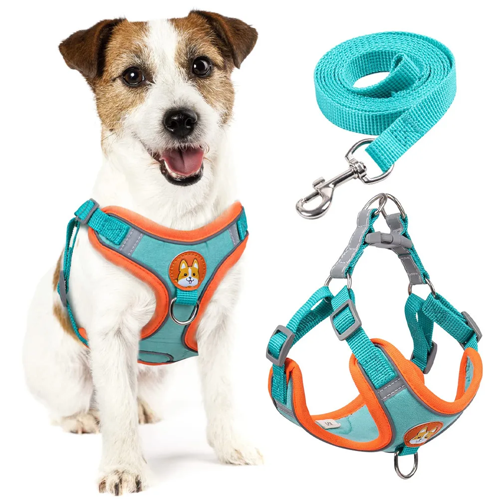 Coleira Peitoral Ajustável Para Cães Gatos Passeio Confortável Segura Material Resistente Nylon Ergonômico