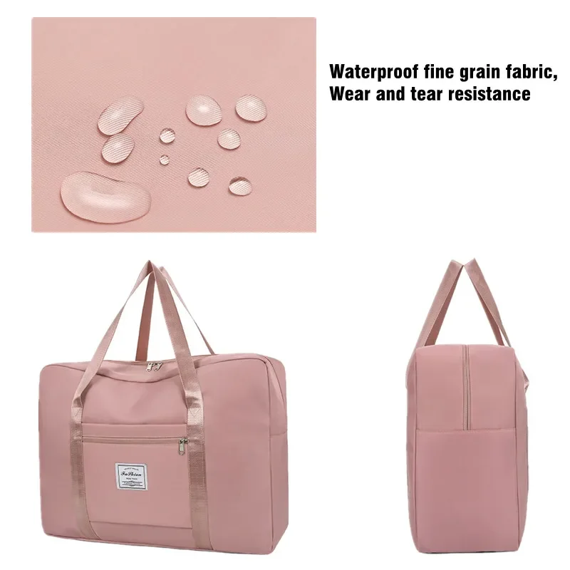 سعة كبيرة محمولة من النايلون، تخزين متحرك، حقيبة أمتعة قابلة للطي، حقيبة سفر متعددة الوظائف على الكتف