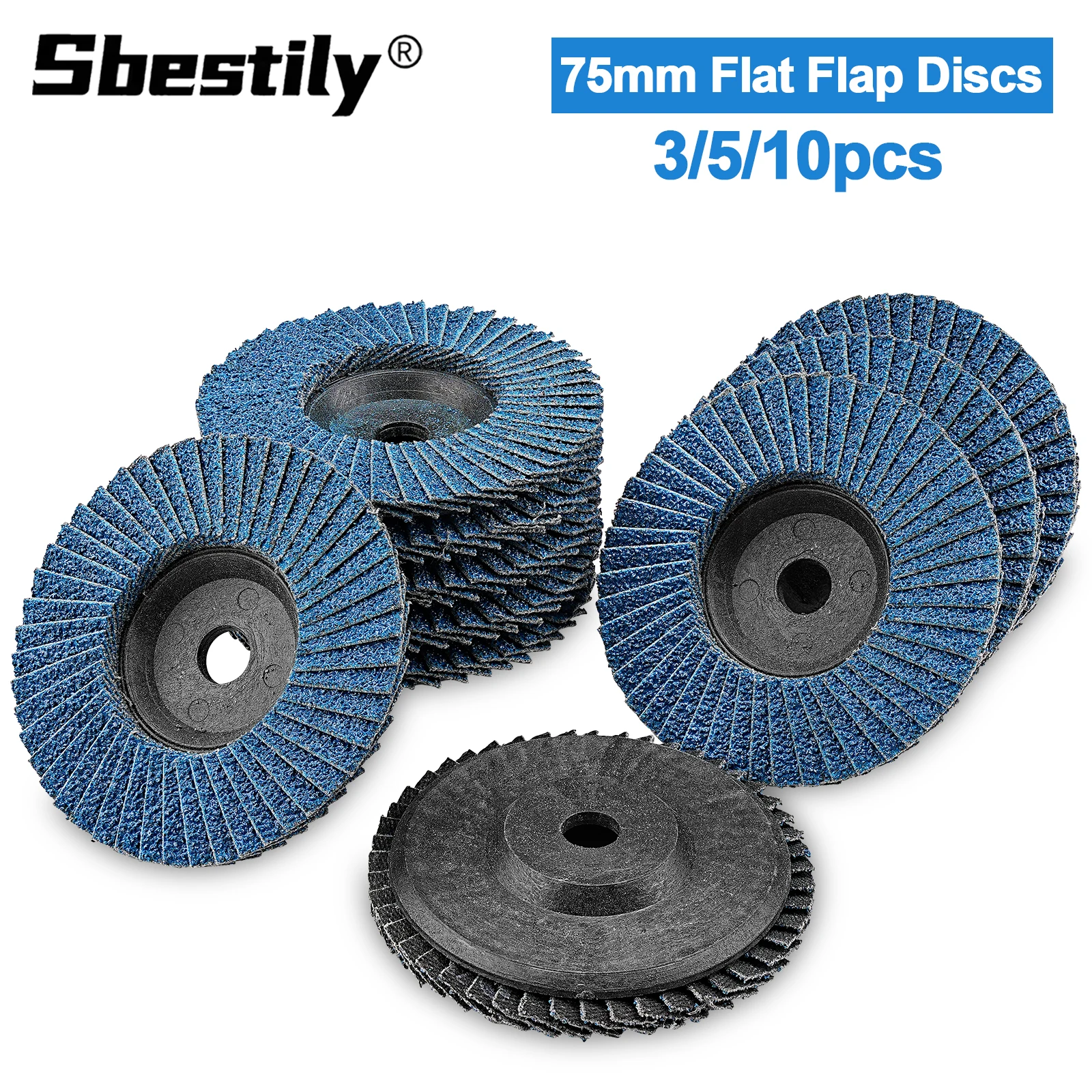 

3/5/10 шт. 3-дюймовый плоский лепестковый диск, шлифовальный круг, шлифовальный круг по дереву, металлу, для удаления ржавчины, шлифования, шлифовки, отделки, удаления заусенцев