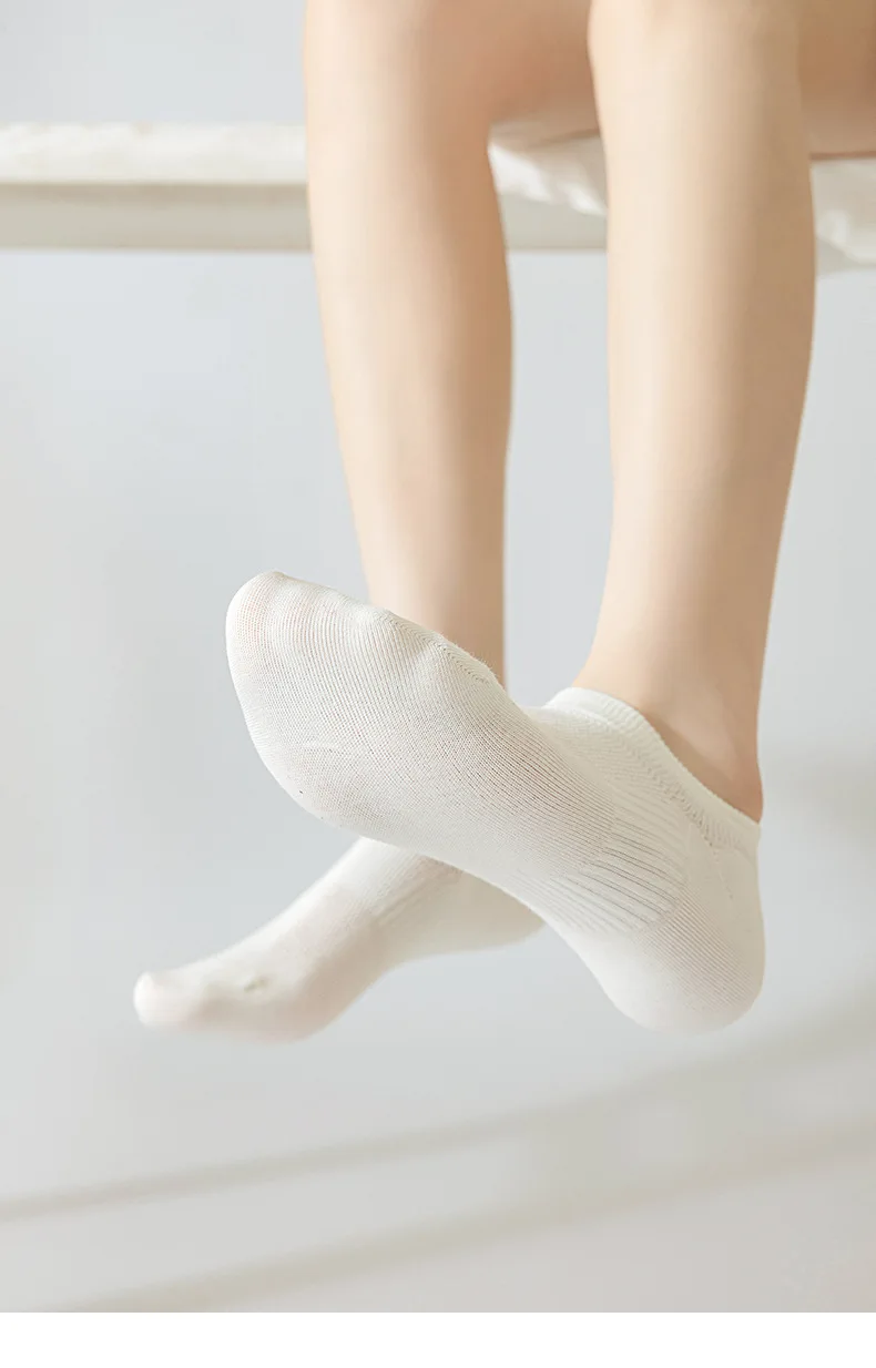 6 Paar Damen-Baumwollsocken, Bootssocken, flach, unsichtbar, kurze Socken, ohne Knochen, Naht, rutschfest, ohne Absatz, einfarbig – Detail 9