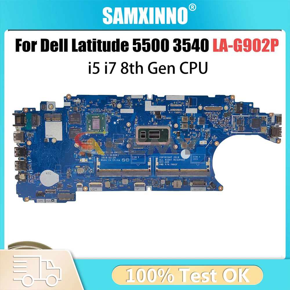 

Материнская плата для ноутбука Dell Latitude 3540 5500 EDC50 LA-G902P i7-8665U i7-8565U GPU 2G 08K4FK 0VM2Y4, материнская плата для ноутбука