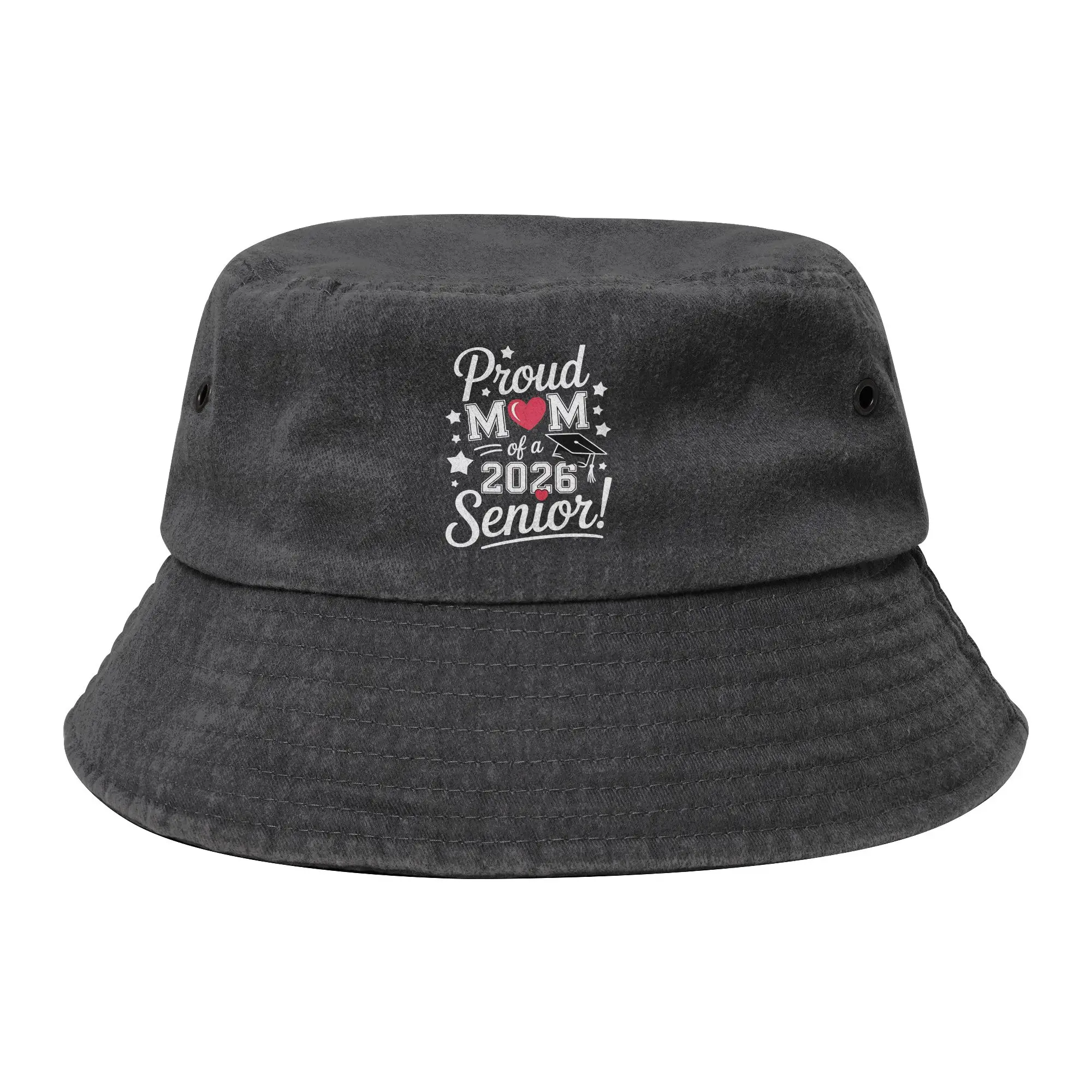 Senior Class of 2026 Graduation Proud Mom Bucket Hat Women Men Camping  Distressed Denim Fishing Caps Summer Beach Hatwear Bob