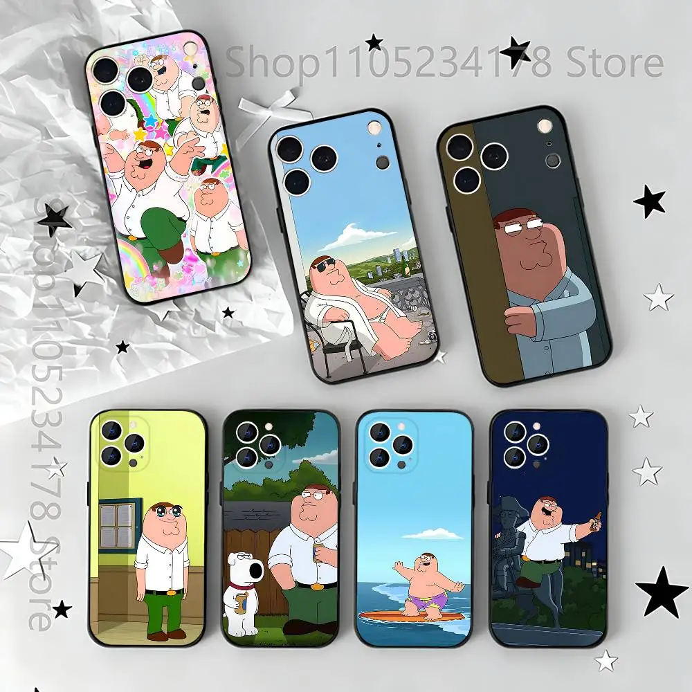 

F-Family G-GuyS Funny Phone Case Silicone Soft For IPhone 16,17,15,11,13,12,14,Mini,Pro,Max,Plus,Air,E Black
