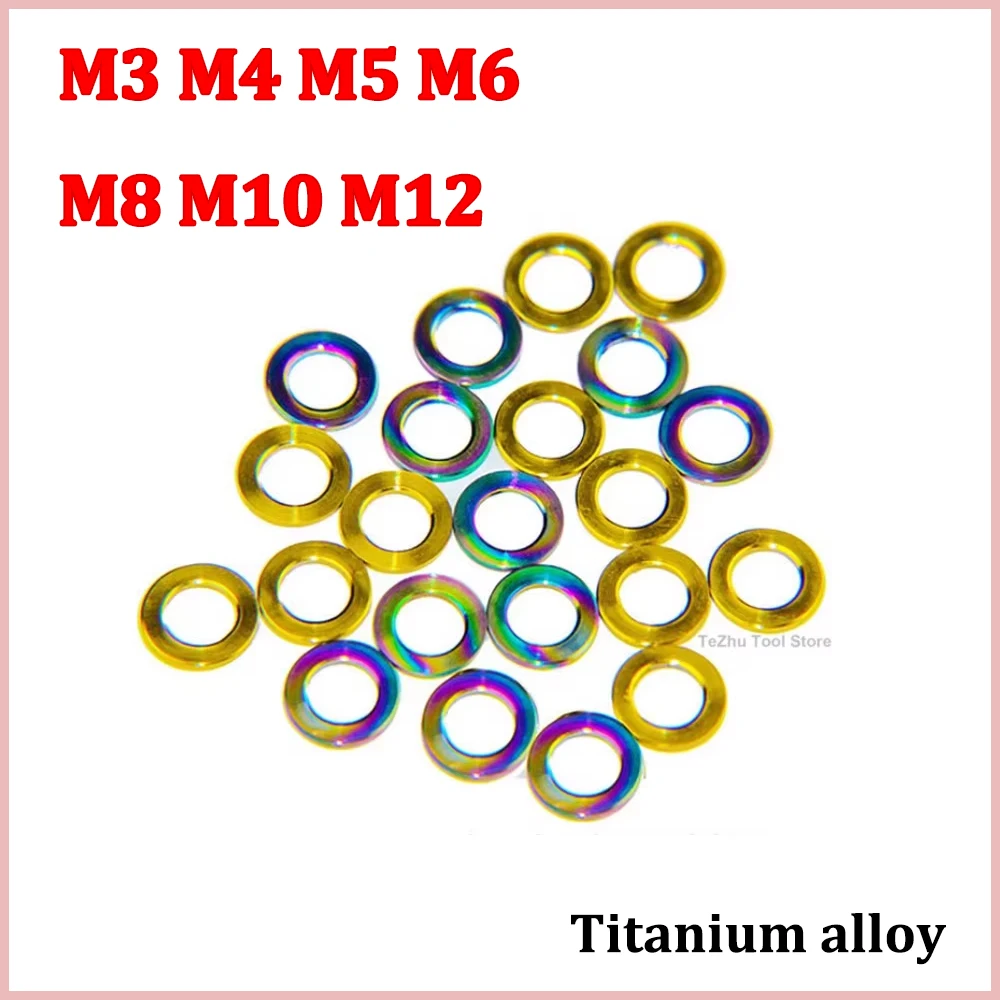 

Titanium Gasket M3 M4 M5 M6 M8 M10 M12 Titanium Alloy Flat Spacer Washer for Bolt Screw