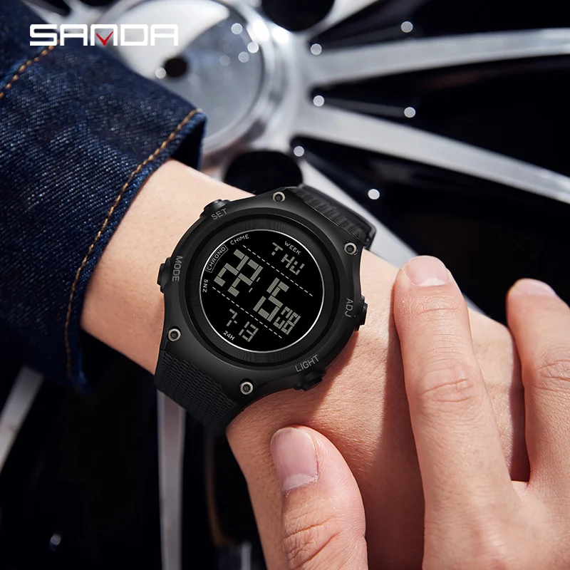 Sanda 2141 Top-Marke 2023 Outdoor-Sport Herren uhren Multifunktions wasserdichte digitale Herren uhr Chronograph Relogio Masculino