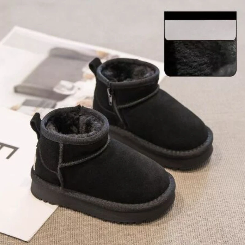 أطفال أحذية الثلوج الكورية نمط لينة أسفل الأطفال الأحذية الحرارية مع الفراء الدافئ 2025 الشتاء الفتيان الفتيات أحذية كاجوال أفخم العصرية #6