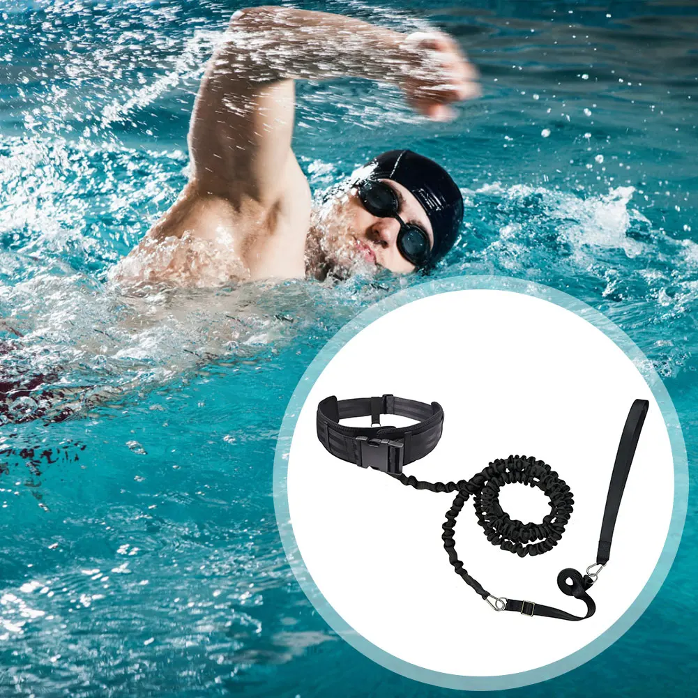 Swim Trainer Belt Stationary Resistance Belt Swimming Training Safe Rubber Tube Professional Swim Trainer Device For Adult Kids