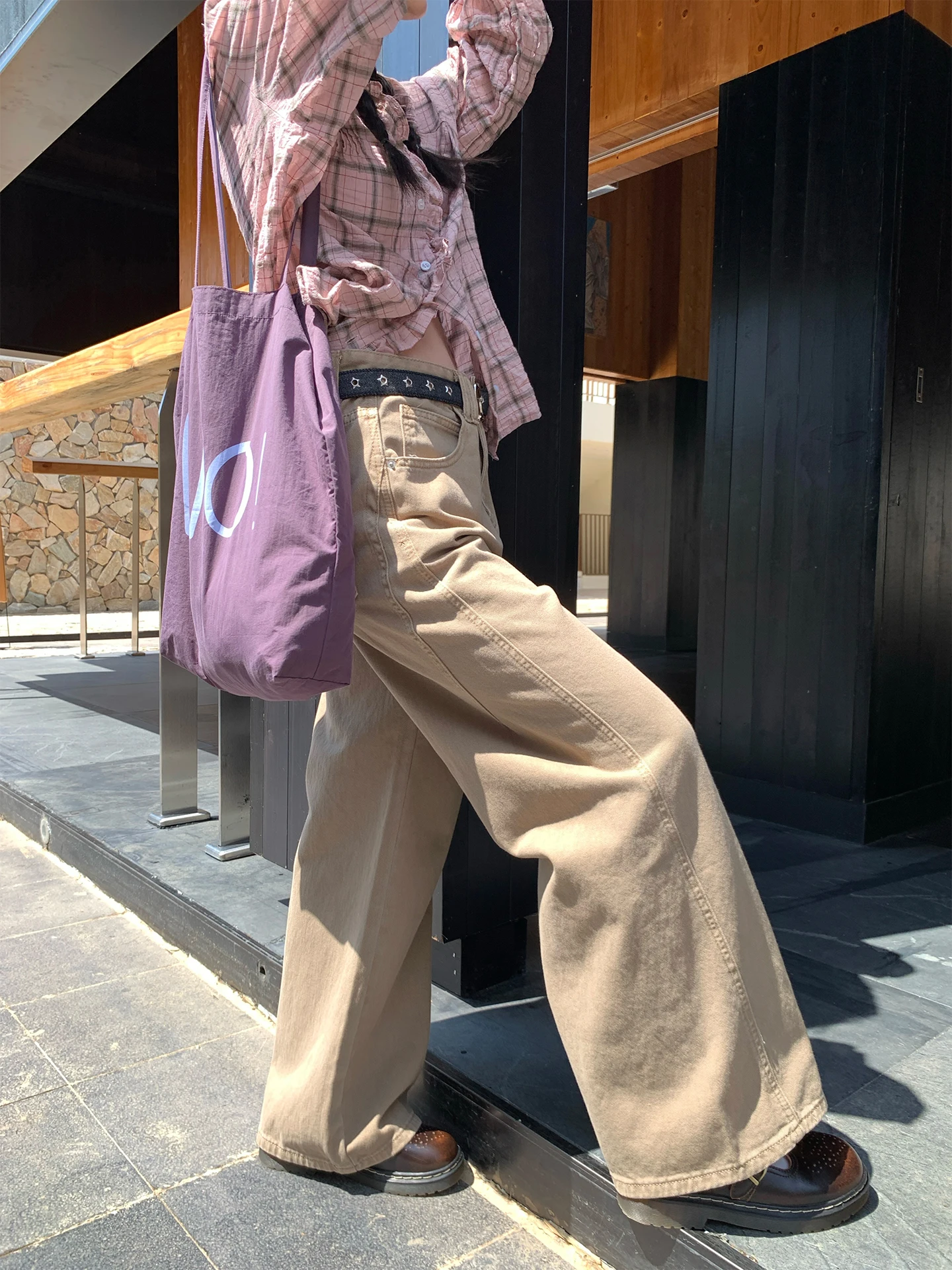 

Hollyii Korean Style High Waist Loose Fit Cotton Denim Pants Women's Spring Summer New Arrival Long Trousers Draping Slimming...