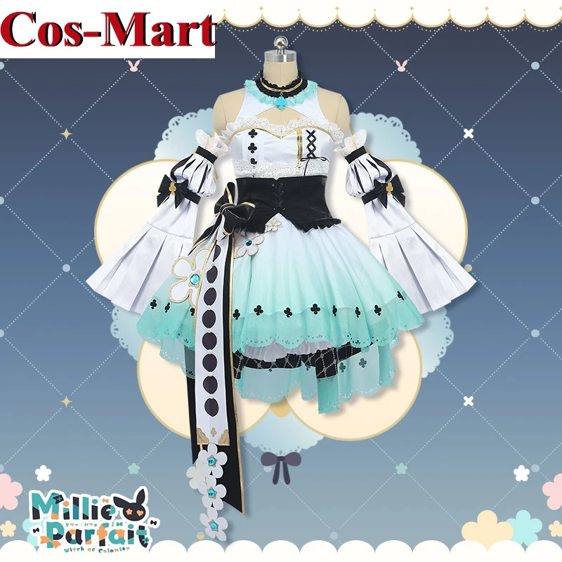 Cos-Mart Anime Vtuber Millie Parfait Cosplay Costume Fashion Elegant Sweet Wedding Dress Activity Party Role Play Clothing