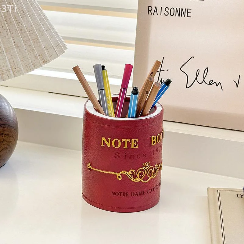 بسيطة الرجعية كتاب حامل قلم سطح المكتب مكتب صندوق تخزين قلم رصاص عرض كوب عالية السعة صندوق أدوات مكتب الملحقات