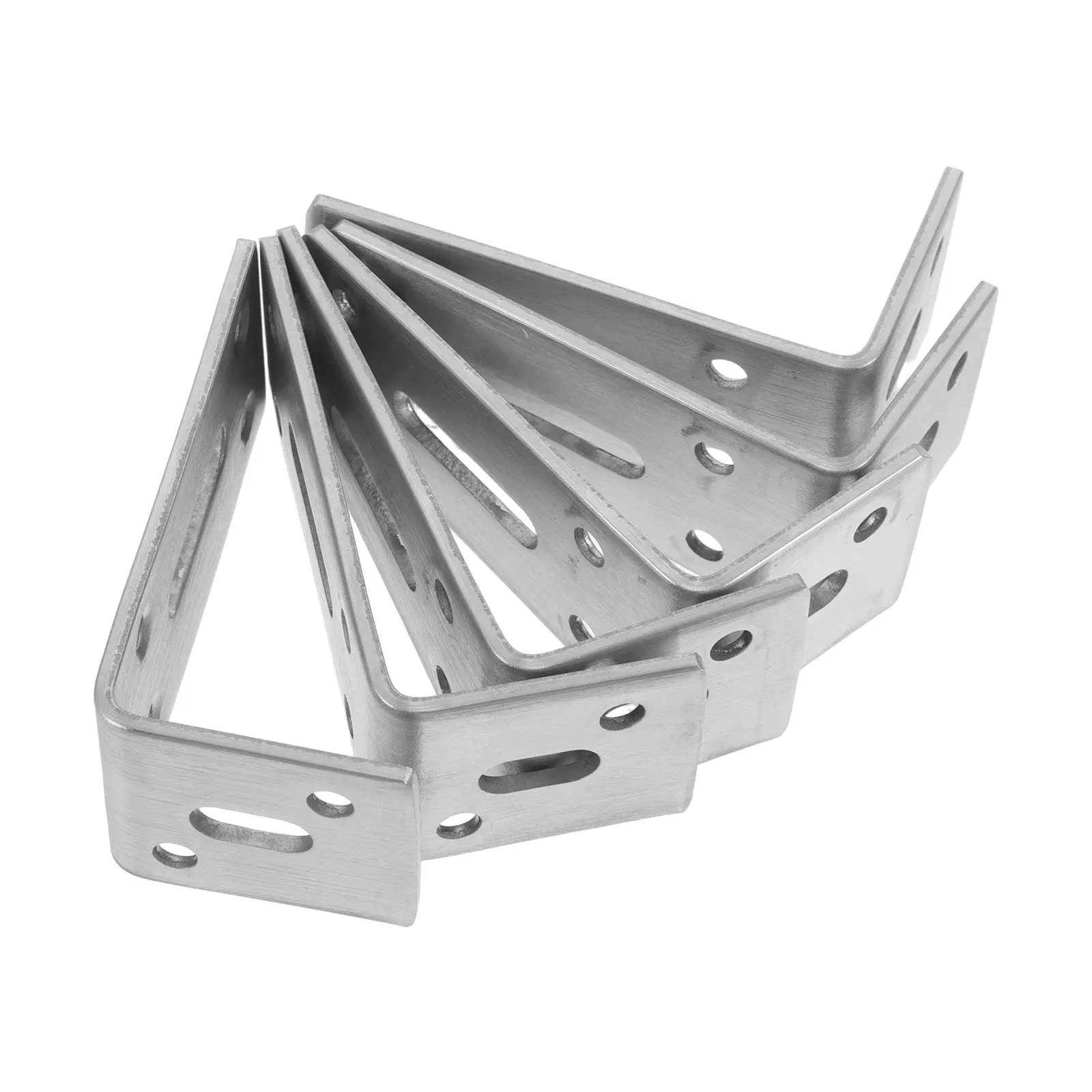 4Pcs Heavy Duty L-Shaped Corner Brackets 60x120mm Stainless Steel Shelf Supports for Bookshelves Cabinets Desks Enhanced