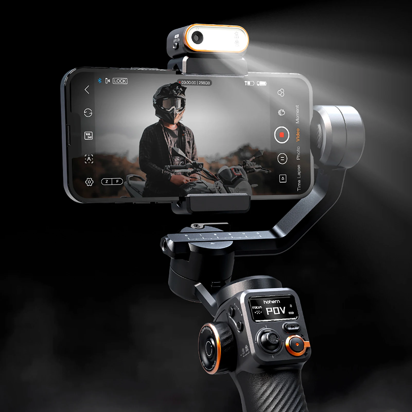 Image of Anti-Shake Phone Vlog Gimbal hohem iSteady M6 Kit 3-Achsen Smartphone Gimbal Stabilizer 360 ° Drehbarer OLED-Großbildschirm mit AI V