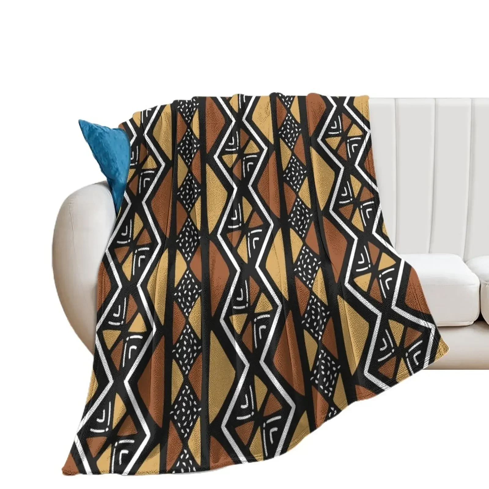 

African Mud Cloth Mali Throw Blanket Giant Sofa Camping for winter Summer Blankets