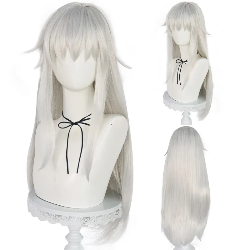 

Anime Game Honkai: Star Rail Cos Clara Girl Role Playing 67cm Long Silvery White Cosplay Wig