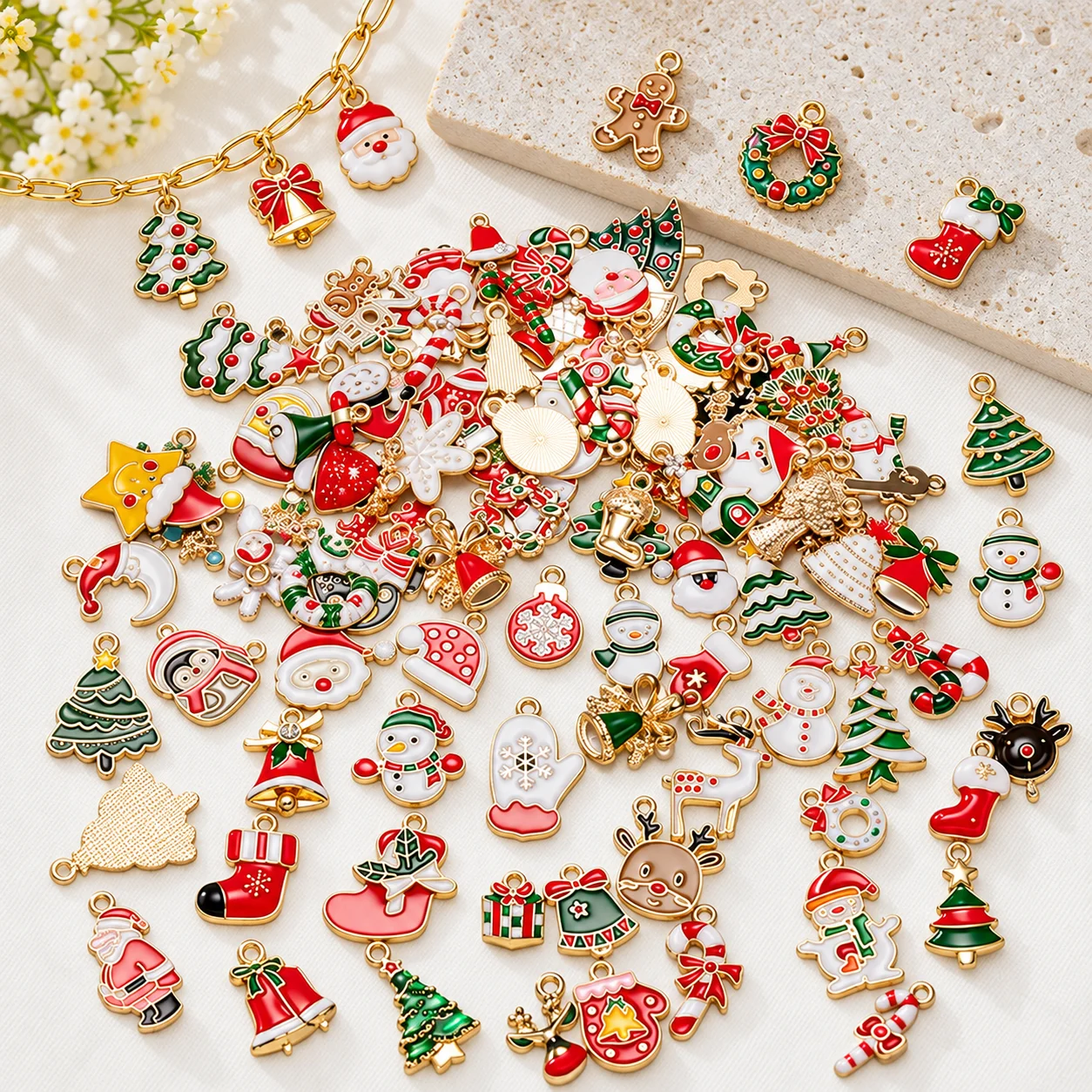 Enamel Christmas Charms for DIY Earrings
