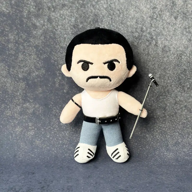 

Queen Freddie Mercury Plush Doll Soft Stuffed Rock Star Toy Keychain Gift For Fans Collectible