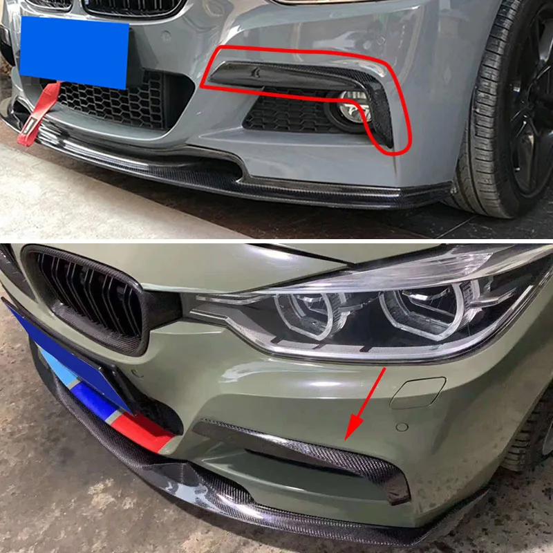 Front Fog Lamps Frame Splitters Trim Canards Fins Modified Fog Light Shell Car Accessories Fit For BMW F30 F31 M Sport 2012-2019