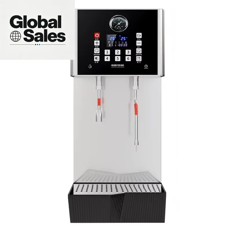 Huli Fully Automatic Commercial Electric Milk Frother Stainless Steel LCD Temperature Control Steam Water Boiler for