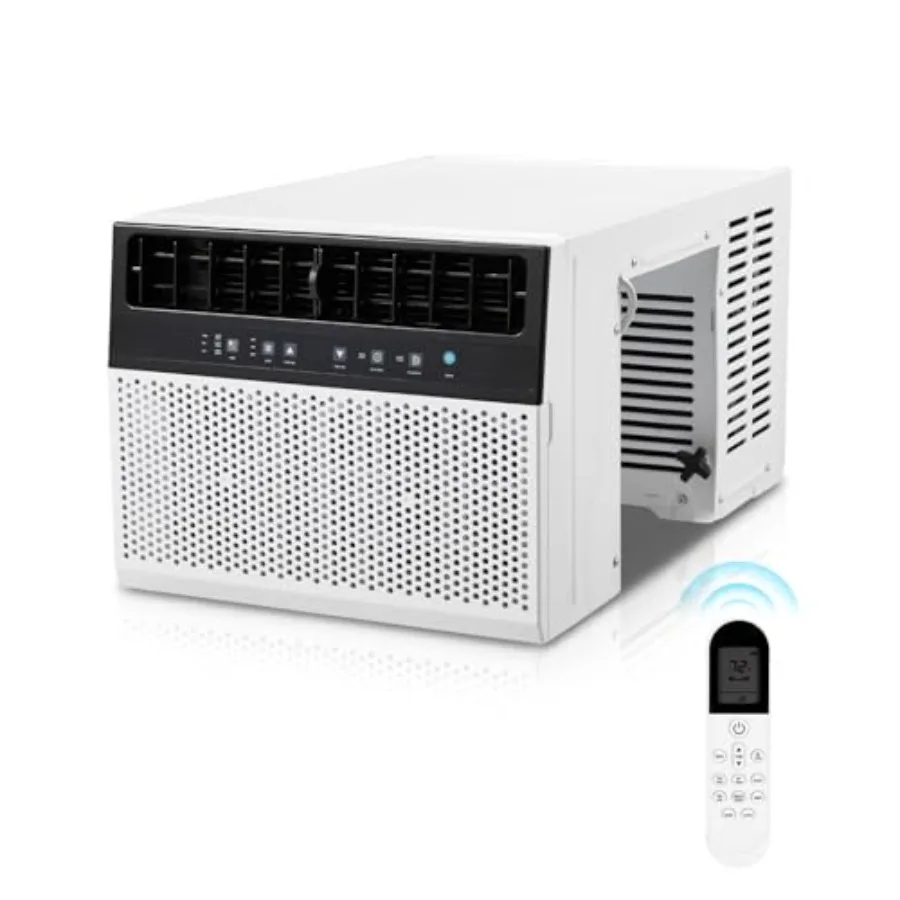 

Window air conditioner for home use, white ABS plastic, white, ultra quiet 38 dB with full window view and easy installation