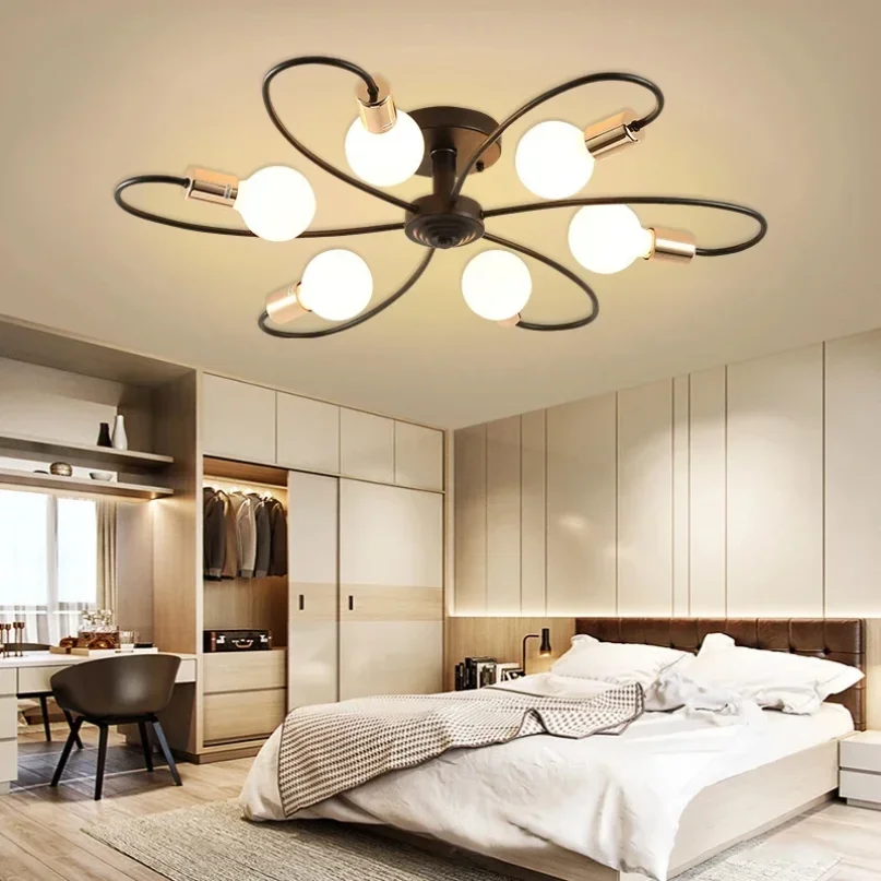 

Modern Style LED Chandeliers Simple Lighting Bedroom Pendant Light Living Room Household Hanging Lustre Creative Luminaire