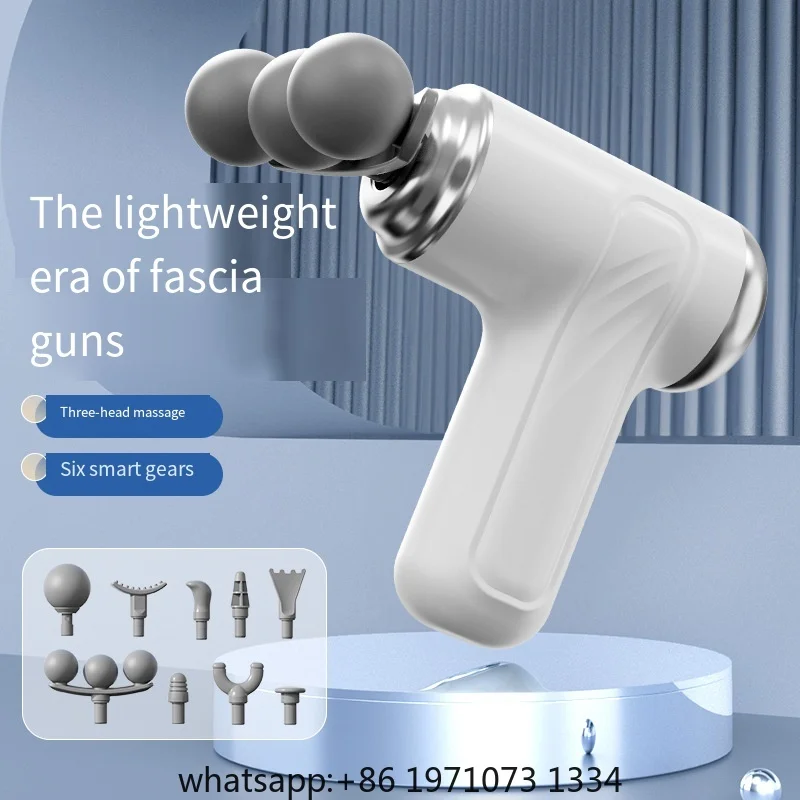 Mini Electric Fascia Gun Multi-Headed Muscle Massager for Home Fitness Relaxing Neck Arm Leg Ideal home fitness mini fascia gun