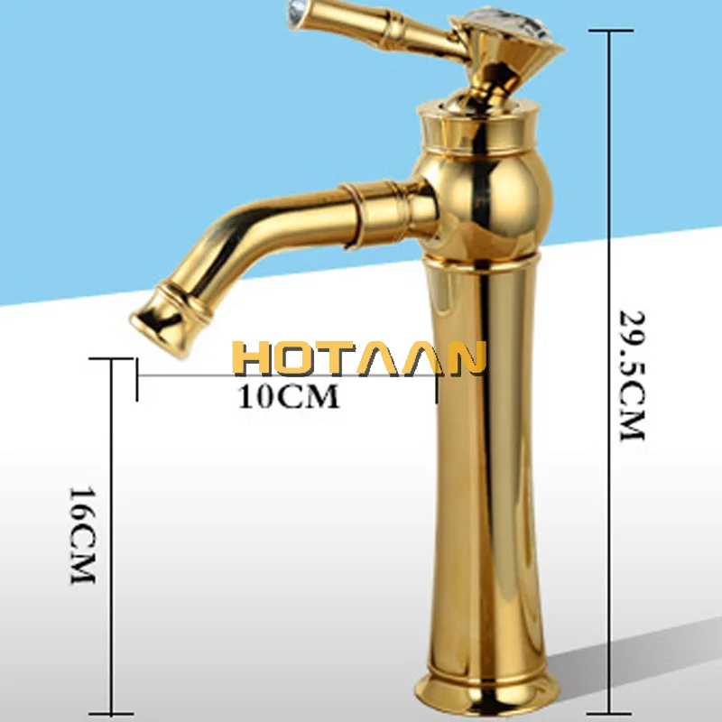 . Modern Gold Faucet,gold bathroom faucets,gold finish basin faucets,gold tall high bathroom sink faucet YT-5096