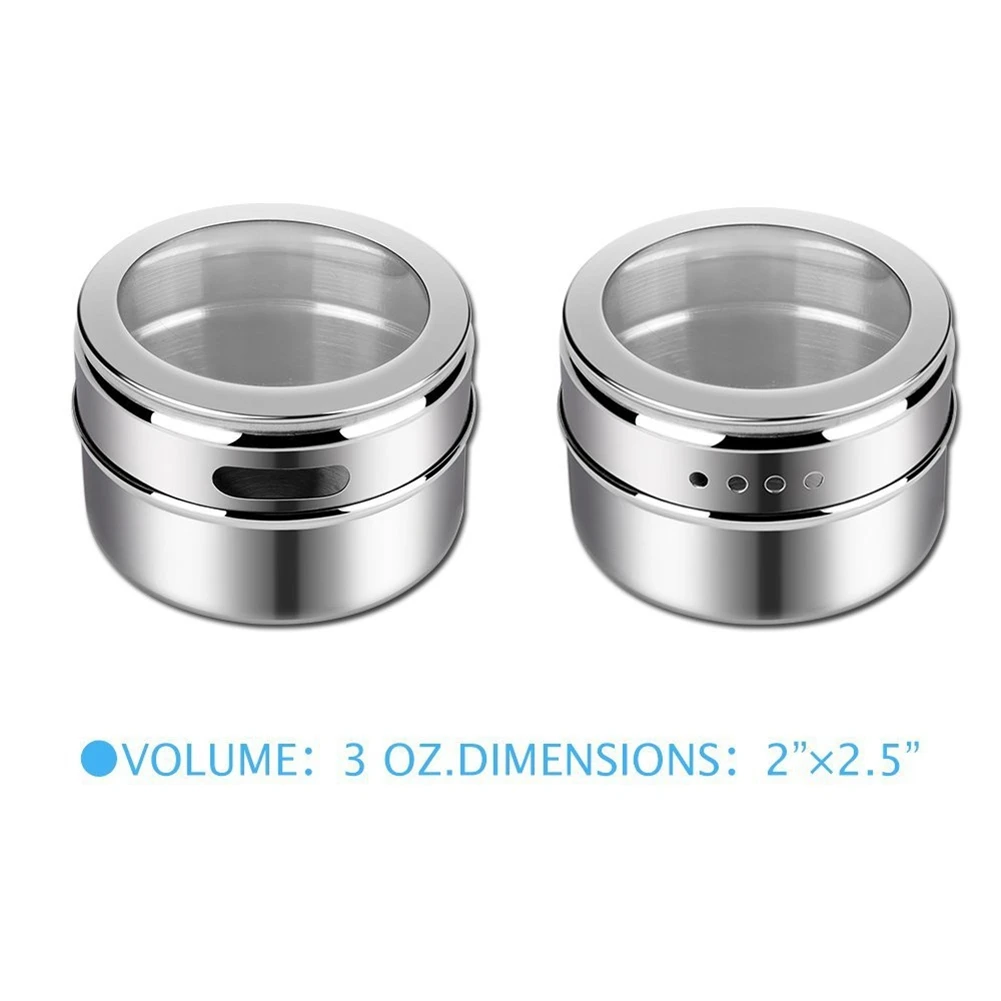 

ABBN-10Pcs/Set Clear Lid Magnetic Stainless Steel Spice Jar & 50X Empty Plastic Spice Bottles 100Ml / 3.3Oz, Red