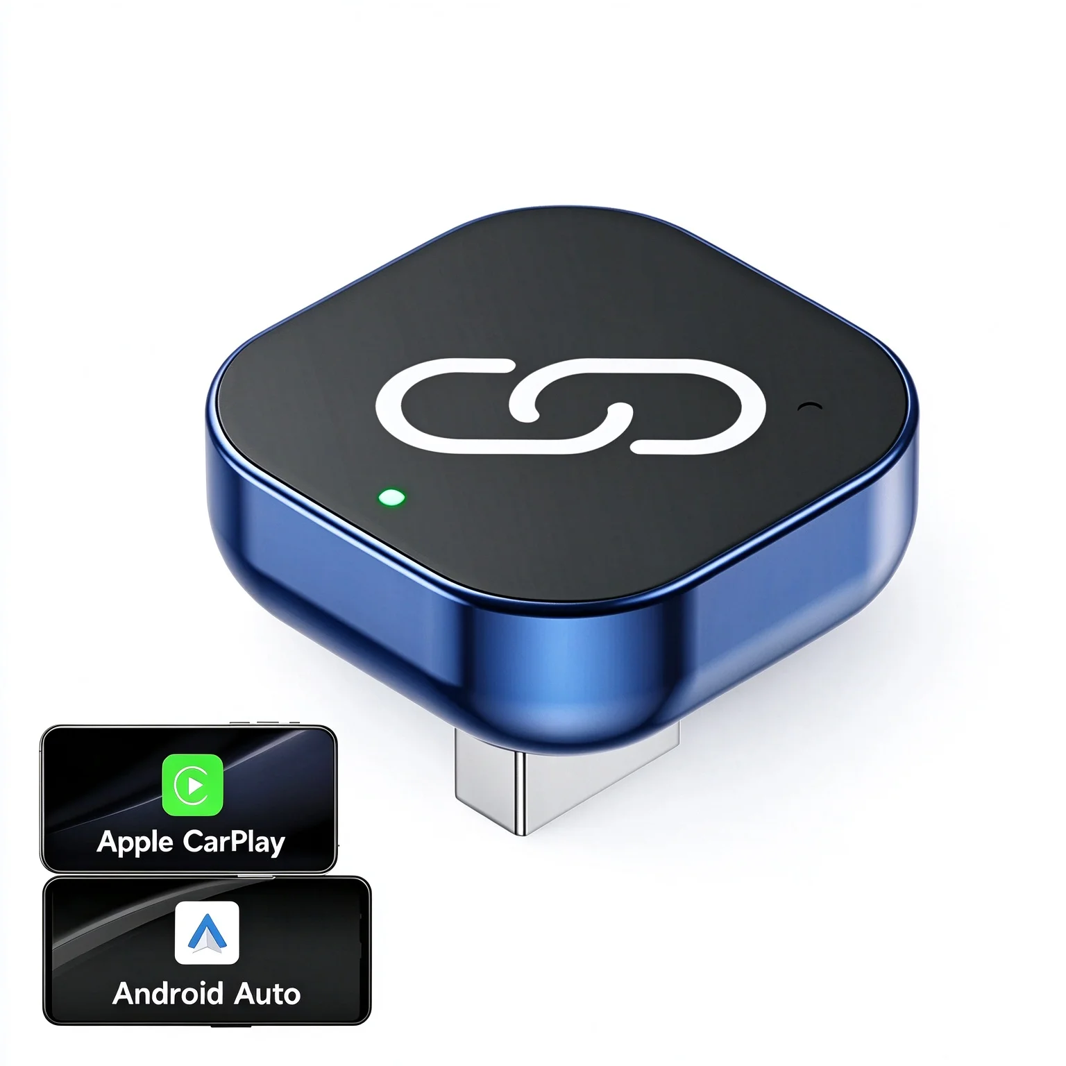 2-in-1 Wireless CarPlay & Android Auto Adapter, USB-A/C, Plug & Play Dongle for 2016+ Cars, Convert Wired to Wireless 2025 BLUE
