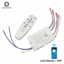 Controlador LED inteligente 2,4G 37-50Wx6 + RGB 30-60LED Control remoto fuente de alimentación atenuación y transformador de araña cambiable por Color