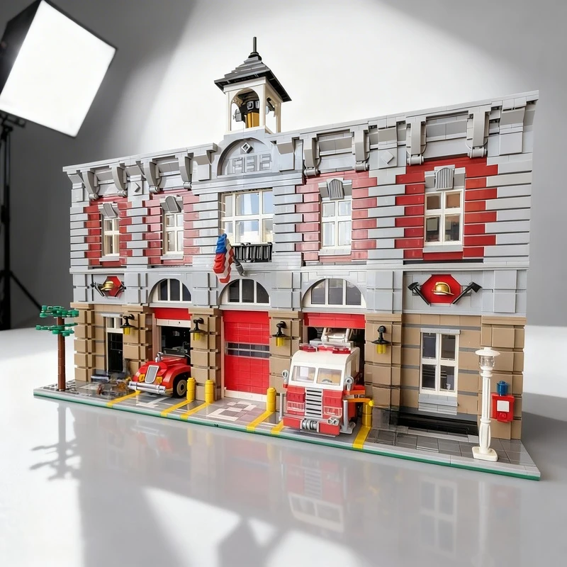 

5341pcs MOC Grand Fire Modular Streetscape Model Building Blocks Toy Gift Creative Display Collectible Desk Premium Adult Kids
